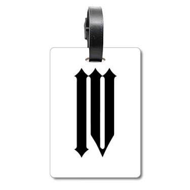 Imagem de Algarismos romanos Quatro em silhueta preta, bolsa de bagagem, etiqueta para cartão de bagagem, etiqueta para bordado