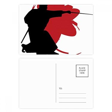 Imagem de Samurai Stab Sakura Japan Contorno cartão postal aniversário correspondência cartão de agradecimento