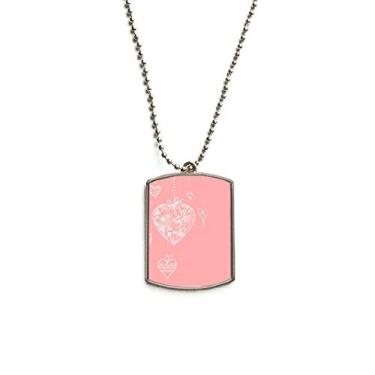 Imagem de Colar de aço inoxidável com pingente de corrente de coração rosa para o Dia dos Namorados