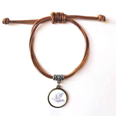 Imagem de DIYthinker Pulseira Crowd Cars Arranha-céus Aquarela Pulseira Couro Corda Esconde Pulseira Marrom Joia Presente