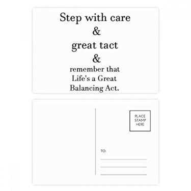 Imagem de Care And Tact Give You Balance Life Citações Conjunto de cartões postais de aniversário Cartão de agradecimento