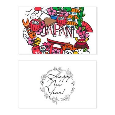 Imagem de Lucky Cat Sakura Japan Bamboo New Year Festival Cartão de felicitações Bless Message Present