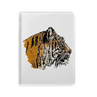 Imagem de Diário de capa macia para caderno de goma selvagem com cabeça de tigre