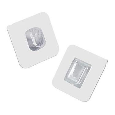 Imagem de LISRUILY 5 pares de ganchos adesivos de parede dupla-face sem perfuração e pregos, ganchos autoadesivos resistentes à prova d'água para banheiro, cozinha, casa, brindes