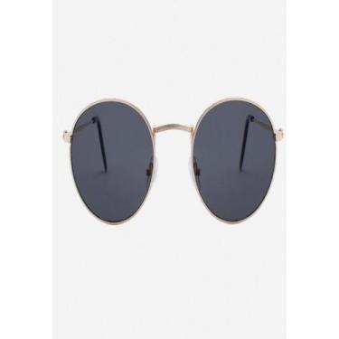 Imagem de Óculos De Sol Uva Redondo Round Dourando Com Preto - Palas Eyewear