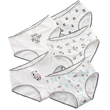 Imagem de SINMIUANIME Women's Panties Anime Print Underwear Breathable Cotton Brief Sexy Cosplay Lingerie 5-Pack (Cow, XL)