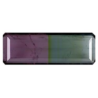 Imagem de Pedra preciosa solta turmalina de melancia de Moçambique não aquecida/não tratada, octógono de 4 quilates (19 x 7 mm), Large, pedra preciosa, turmalina melancia