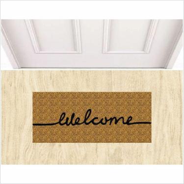 Imagem de Tapete Welcome 70X30cm Medida Porta Ouro