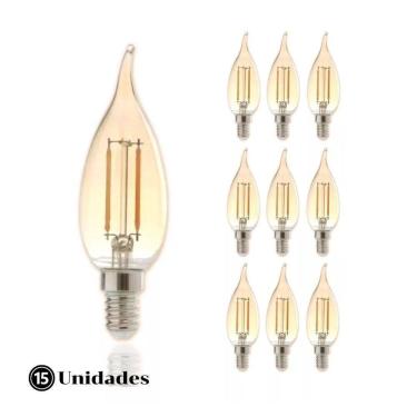 Imagem de Lâmpada Led Avant Retro Vela Chama 2W 2200k E-14 220v 15 Und