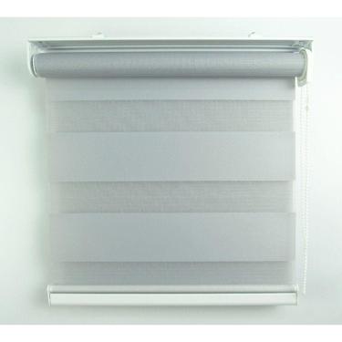 Imagem de Cortina Rolô Double Vision Com Barra Niveladora Crisdan 1,35 Largura X 1,35 Altura Cinza