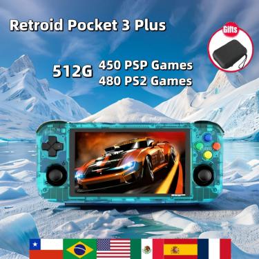 Imagem de Retroid Pocket 3 Plus Handheld Video Game Player  Portátil  Retro  Super Console  PSP  PS2  Jogos