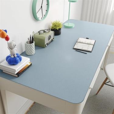 Imagem de UEAUY Tapete de mesa de couro PU antiderrapante à prova d'água protetor de mouse pad grande para mesa de escritório e trabalho doméstico azul 50 cm x 160 cm