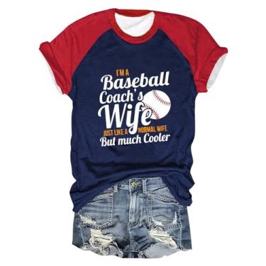 Imagem de PKDong Camisetas de beisebol femininas de beisebol gola redonda manga curta tops femininos verão 2024 camisetas gráficas femininas, A02 laranja amarelo, XXG