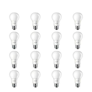 Imagem de Philips Lâmpada LED Básica Fosca Não Regulável A19 - Tecnologia EyeComfort - 450 Lumen - Branco Suave (2700K) - 6,5W=40W - Base E26 - Versão Antiga - Interior - Pacote com 4