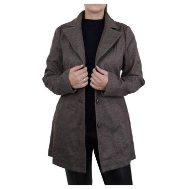 Imagem de Casaco Feminino Facinelli By Mooncity Médio Café - 610255-Feminino