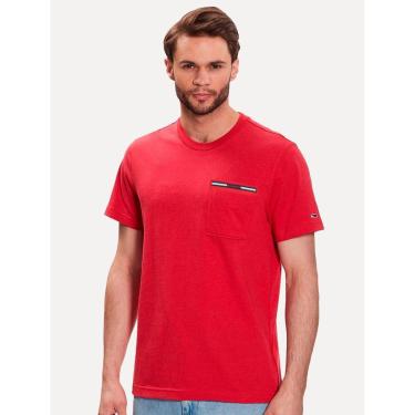 Imagem de Camiseta Tommy Jeans Masculina Essential Flag Pocket Vermelha-Masculino