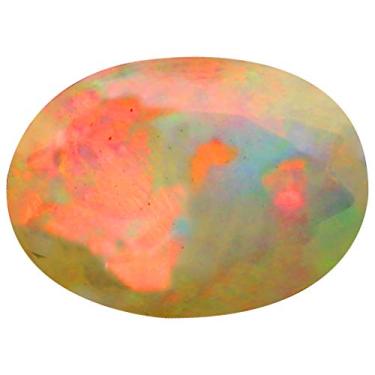 Imagem de 2,09 ct AAA+ Gem de qualidade corte oval (11 x 8 mm) opala arco-íris não aquecida genuína e extraída da pedra preciosa solta da Terra