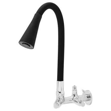 Imagem de Torneira Flexivel De Parede Com Saída Para Purificador De Agua 1/4 Tubo Preto Dois Jatos Samer Metais
