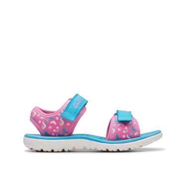 Imagem de Clarks Sandália feminina Surfingtide K, Rosa choque, 8 Big Kid
