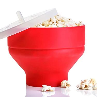 Imagem de Silicone para pipoca micro-ondas, PYOUG Pombeira para micro-ondas, prepara rapidamente pombinhas de milho sem óleo, capacidade para até 15 chávenas de milho balomero, sem BPA, adequado para máquina de