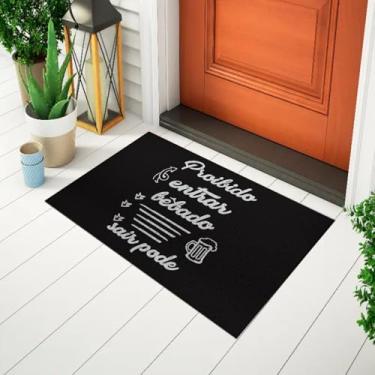 Imagem de Tapete Capacho Decorativo Para Porta Tapete Divertido e Criativo Frase - Proibido Entrar Bêbado ... Ca623