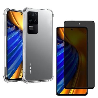 Imagem de Capa Capinha Anti Impacto + Película Privacidade 3D Para Poco F4 Tela De 6,67 Polegadas - (Bluepink)