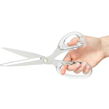 Imagem de OfficeGoods Tesoura de acrílico de aço inoxidável de 23 cm para escritório e casa - tesoura estética e afiada para todos os fins, perfeita para costura, artes e artesanato - prata