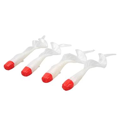 Imagem de 4 Movimentos de Pesca Iscas de Simulação Pesca Realista de Mandarim (Cabeça Vermelha Corpo Branco)