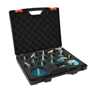 Imagem de Conjunto de Adaptador de Cilindro Mestre 17 Peças Kit Adaptador de Sangramento de Freio Adaptadores de Cilindro Liga de Alumínio óleo de Freio Ferramenta de Sangramento Fluido