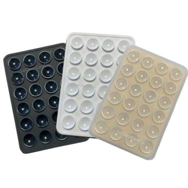 Imagem de KIT 3 Suporte Capinha com Ventosa Premium, Adesivo de Capa Telefone, Suporte Celular Silicone Iphone - Preto, Branco e Transparente