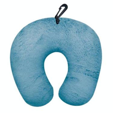 Imagem de Almofada travesseiro de pescoço apoio cervical para viagem - SOFT, Azu