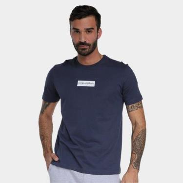 Imagem de Camiseta Calvin Klein Logo Established Masculina, Marinho, P