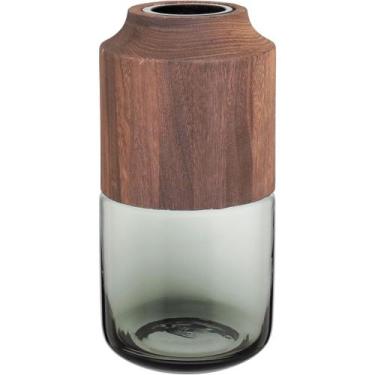 Imagem de Vaso Decorativo Enfeite Casa Vidro 30x10x10cm Cinza - NH, Material: Vi