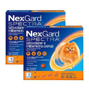 Imagem de Kit 2 NexGard Spectra Anti Pulgas e Carrapatos para Cães de 2 a 3,5kg 