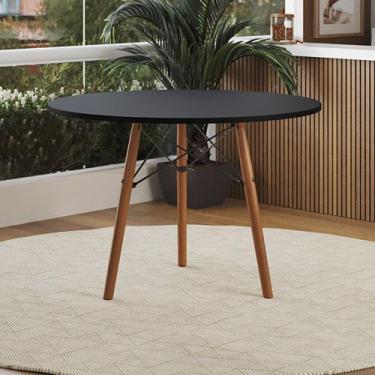 Imagem de Mesa Eames Eiffel Tampo Redondo Isabella Mdp 80cm 3 Pés em Madeira Pre