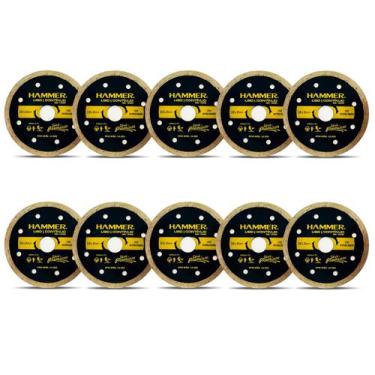 Imagem de Kit 10 Unidades Disco De Corte Diamantado Liso 110 X 20 Mm - Hammer