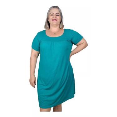 Imagem de Vestido Feminino Plus Size Midi Manga Curta Moda Evangelica - Coalizão