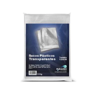 Imagem de Saco Plástico Transparente 13 x 15 - 0,06 mm - PARAUSO