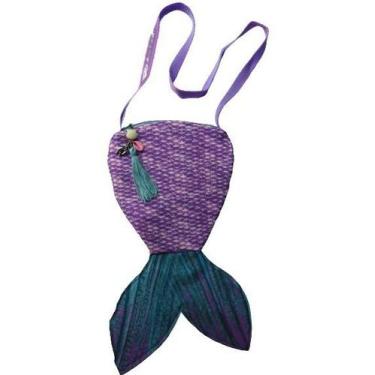 Imagem de Bolsa Cauda De Sereia Infantil Lateral Menina Peixe Calda - Sirenita, 
