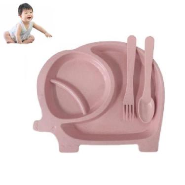 Imagem de Kit Refeição Prato Elefante Infantil 3 Peças Baby Crianças - Inter, Ro