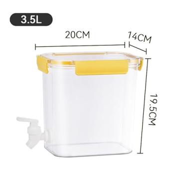 Imagem de Jarro de Fermentação Fria, Refrigerador Dispensador de água Com Design de Torneira de Imprensa Chaleira de água Fria de Grande Capacidade, Pote de Armazenamento de Bebidas