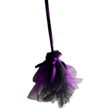 Imagem de Vassoura de Bruxinha Assustadora para Halloween - Royal Toys, Roxo