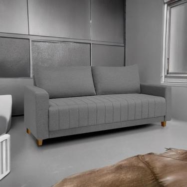 Imagem de Sofá Requinte Cinza Escuro 1,40m 2 Lugares Linho Para Recepção E Consu