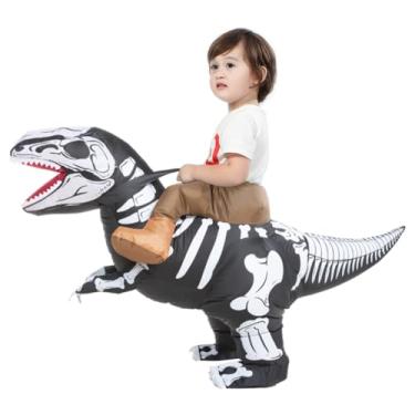 Imagem de HSCTEK Inflatable Skeleton Dinosaur Costume Toddler, Blow Up Riding Trex Cosplay Kids Baby Boys Girls, Ride On Dino Halloween Costume Children