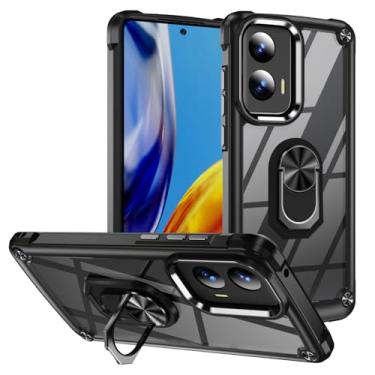 Imagem de Capa para Moto G Stylus 5G 2024 com suporte de 360° [traseira rígida transparente] suporte magnético para carro [absorção de choque] capa transparente para Moto G Stylus 5G (2024) (preta, G Stylus