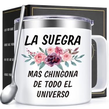 Imagem de Lifecapido Mother in Law Gifts, La Suegra Mas Chingona De Todo El Universo Caneca de café de aço inoxidável, Regalo Para Suegra, presentes ideais de Natal, aniversário e dia das mães para a sogra, 400