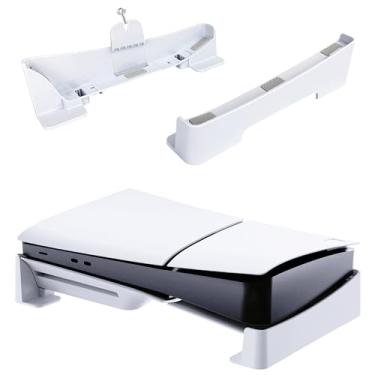 Imagem de YUFANLI Suporte horizontal fino para PS5, suporte de base para Playstation 5 Slim com fixação de parafuso, compatível com Playstation 5 Slim Disc e edição digital