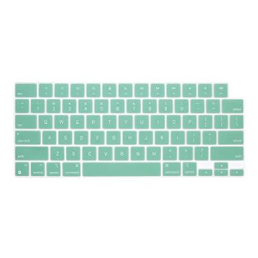 Imagem de WYGCH Capa protetora de silicone para teclado elegante para MacBook 2025-2021 Pro 35.6 cm 40.6 cm M4 M3 M2 M1 Pro Max Chip, MacBook Air 38.1 cm 34.5 cm M4 M3 M2 Chip A3240 A3241, verde trevo