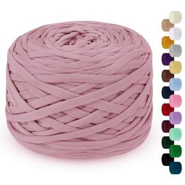 Imagem de LEREATI Fio de camiseta de 285 g para crochê 109 jardas fio de tecido de crochê grosso, fio de camiseta de tricô para bolsa de crochê, cobertor, cesta, projetos faça você mesmo, decoração de casa