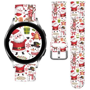 Imagem de TOXXU Pulseira de relógio Papai Noel de Natal de 20 mm compatível com Samsung Galaxy Watch 5/Watch 5 Pro/Watch 4/Watch 4 Classic/Watch 3/Watch Active 2/Watch Active/Watch para mulheres e homens